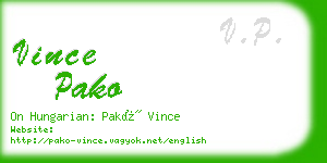 vince pako business card